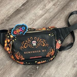RARE! Disney Loungefly Coco Remember Me Black and Orange Waist Bag